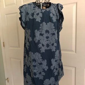 LOFT Blue floral shift dress